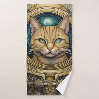 Cat astronaut cyberpunk art 