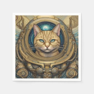 Cat astronaut cyberpunk art 