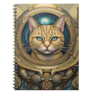 Cat astronaut cyberpunk art  notebook