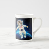 Cat astronaut in space bone china mug (Right)