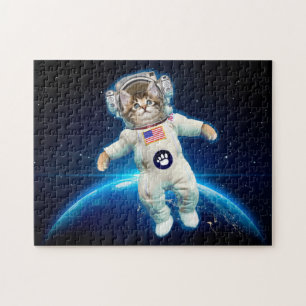 Cat astronaut in space jigsaw puzzle
