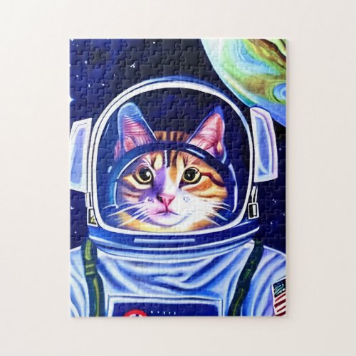 Cat Astronaut in Space  Jigsaw Puzzle