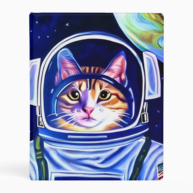 Cat Astronaut in Space  Mini Binder (Front)