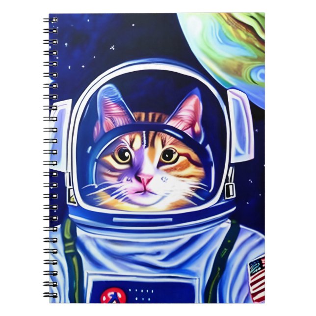 Cat Astronaut in Space  Notebook (Front)