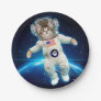 Cat astronaut in space paper plates