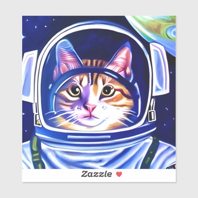 Cat Astronaut in Space  Sticker (Sheet)