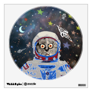 Cat astronaut in the galaxy wall sticker