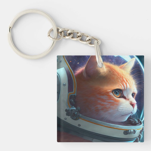 Cat Astronaut  Keychain (Front)