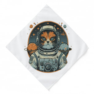 Cat-astronaut on Asteroids Bandana