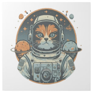 Cat-astronaut on Asteroids Gallery Wrap