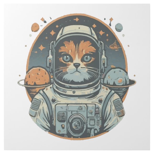 Cat-astronaut on Asteroids Gallery Wrap (Front)