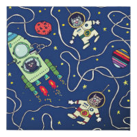 Cat Astronaut Outer Space Walk Kid's Room