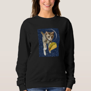 Cat Astronaut Taco in Space Funny Mexican Food Kit Sweatshirt