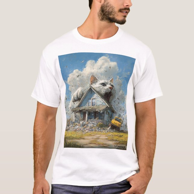 Cat-astrophe: The Feline Demolition Expert T-Shirt (Front)