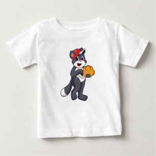 Cat at Baseball with Baseball glove.PNG Baby T-Shirt