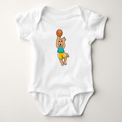 Cat at Basketball Sports Baby Bodysuit