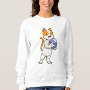 Cat at Bowling with Bowling ball Sweatshirt