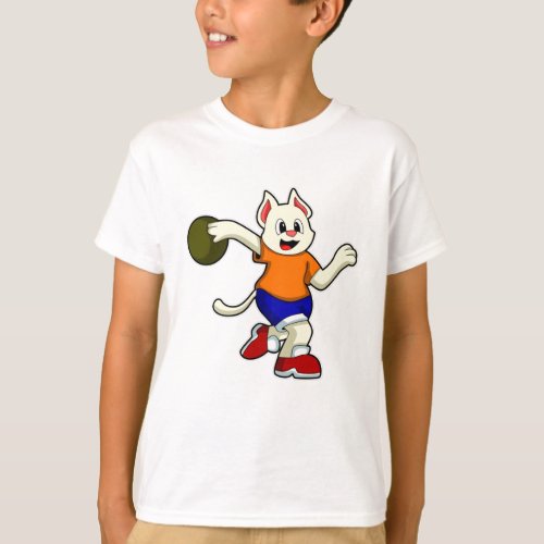 Cat at Bowling with Bowling ball T_Shirt