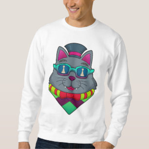 Cat at Chess with Chess piece Pawn Sweatshirt