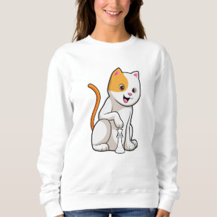 Cat at Chess with Chess piece Pawn Sweatshirt