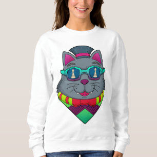 Cat at Chess with Chess piece Pawn Sweatshirt