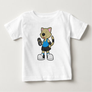 Cat at Fitness with Dumbbell Baby T-Shirt