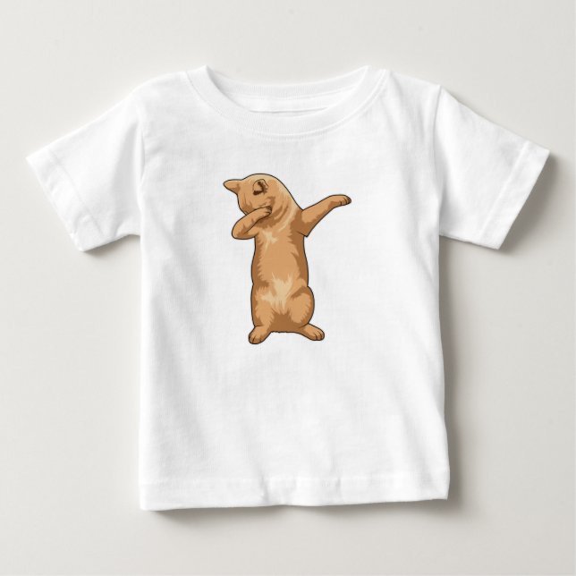 Cat at Hip Hop Dance Dab Baby T-Shirt (Front)