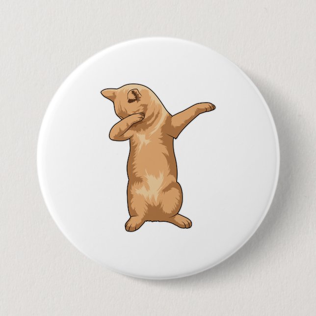 Cat at Hip Hop Dance Dab Button (Front)