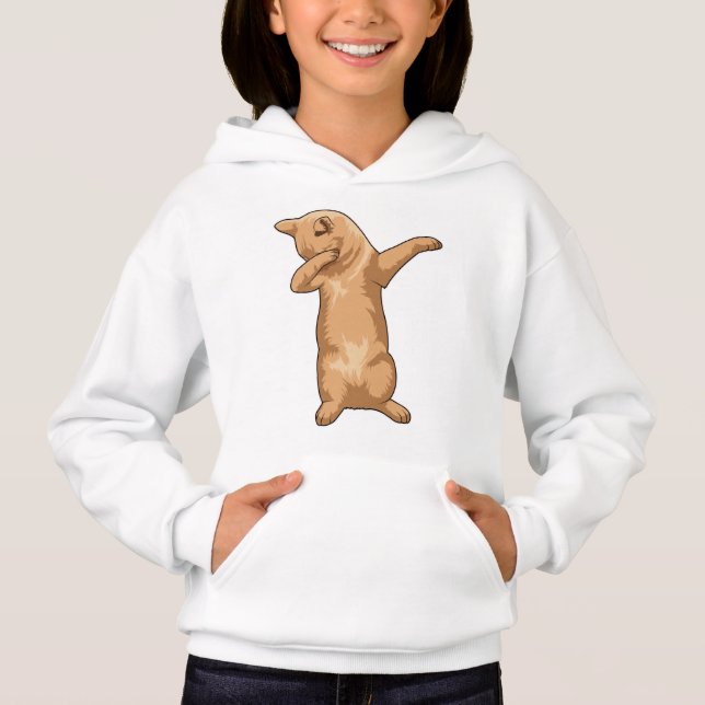Cat at Hip Hop Dance Dab Hoodie (Front)