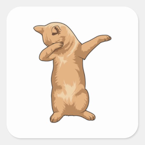 Cat at Hip Hop Dance Dab Square Sticker