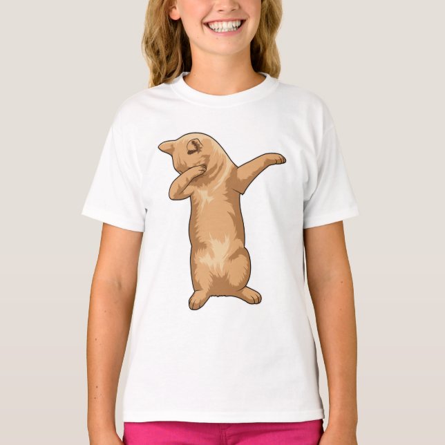 Cat at Hip Hop Dance Dab T-Shirt (Front)
