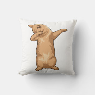 Cat at Hip Hop Dance Dab Throw Pillow