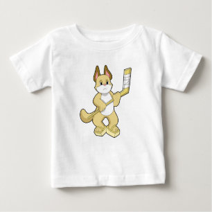 Cat at Ice hockey with Ice hockey stick Baby T-Shirt