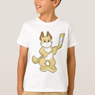 Cat at Ice hockey with Ice hockey stick T-Shirt