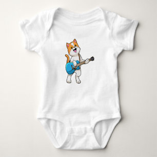 Cat at Music with Guitar Baby Bodysuit