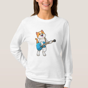 Cat at Music with Guitar T-Shirt
