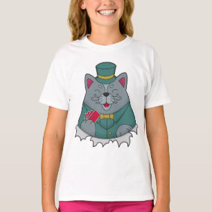 Cat at Poker with Poker cards T-Shirt