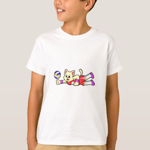 Cat at Sports with Volleyball T_Shirt