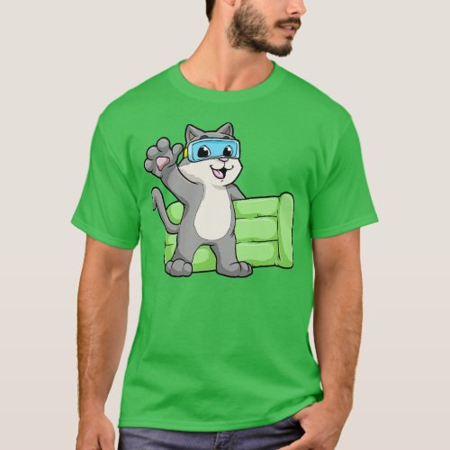 Cat at Swimming with Swimming goggles 1 T_Shirt