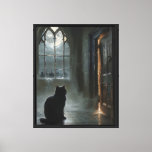 Cat at the Gothic Window Canvas Print