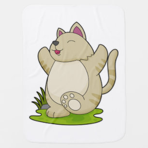 Cat at Yoga Baby Blanket