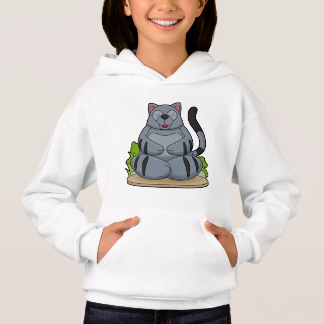 Cat at Yoga Fitness Hoodie (Front)
