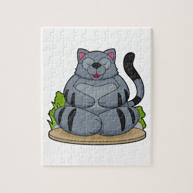 Cat at Yoga Fitness Jigsaw Puzzle (Vertical)