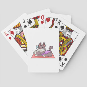 Cat at Yoga Fitness Poker Cards