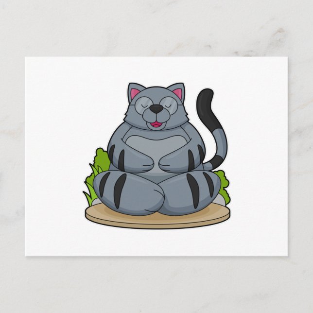 Cat at Yoga Fitness Postcard (Front)