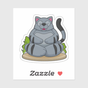 Cat at Yoga Fitness Sticker