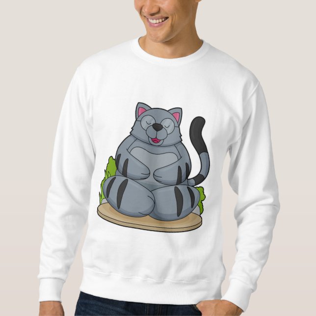 Cat at Yoga Fitness Sweatshirt (Front)