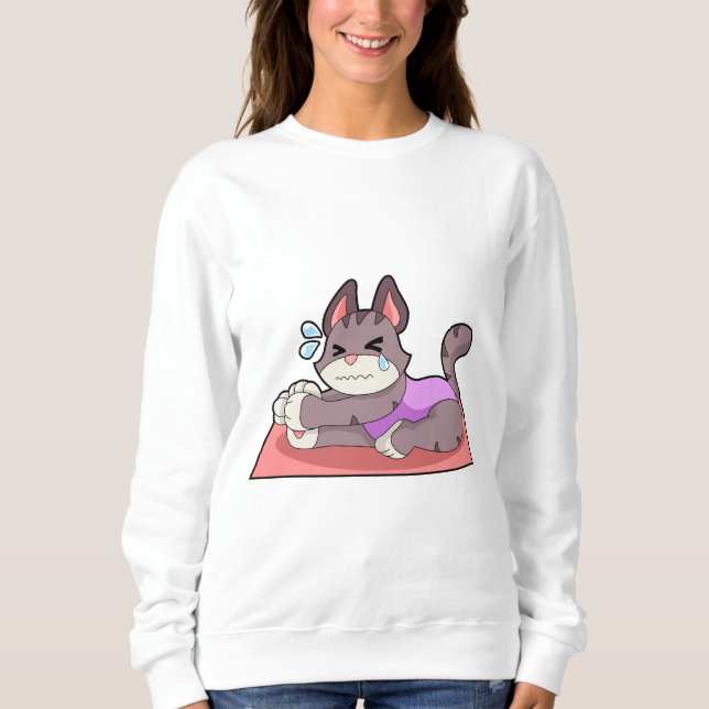 Cat at Yoga Fitness Sweatshirt (Front)