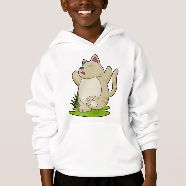 Cat at Yoga Hoodie (Front)