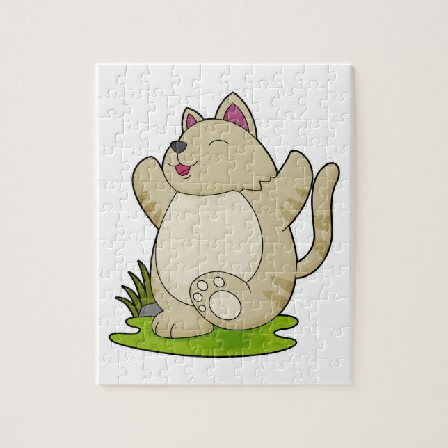 Cat at Yoga Jigsaw Puzzle (Vertical)